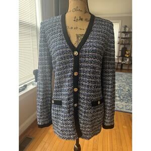 ST JOHN COLLECTION Women Red Tweed Blazer Jacket Button Size 6 USA (johnthrifty